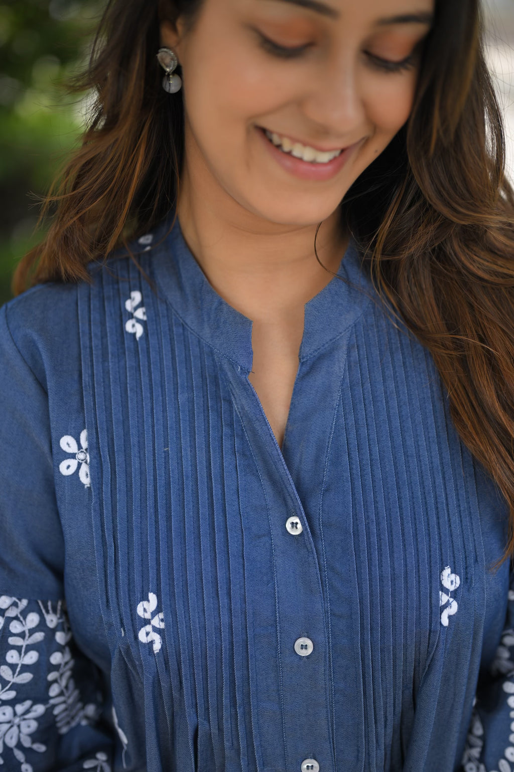 Isha Denim Shirt, denim shirt for women by Siyra, view 4