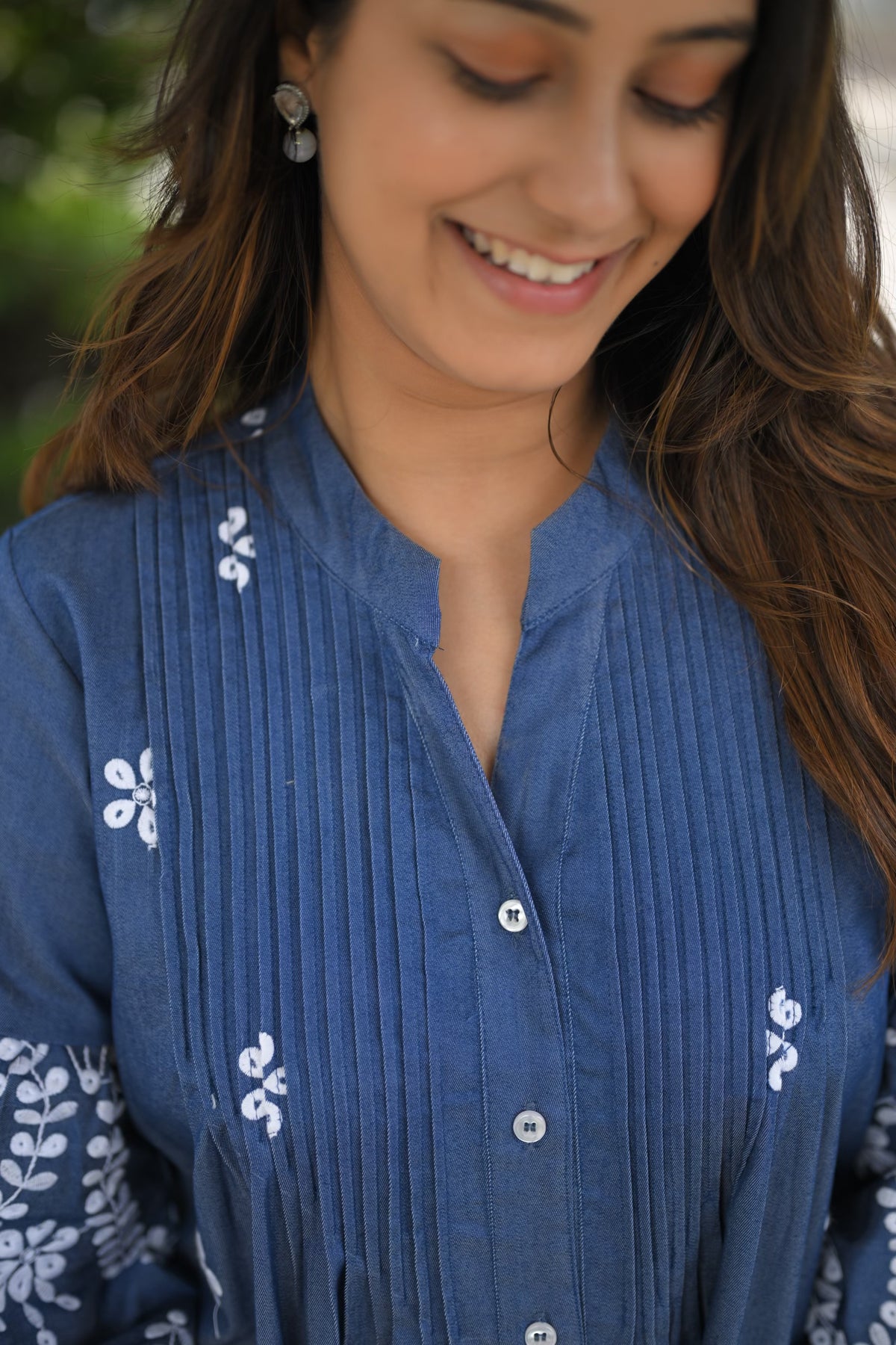 Isha Denim Shirt, denim shirt for women by Siyra, view 4