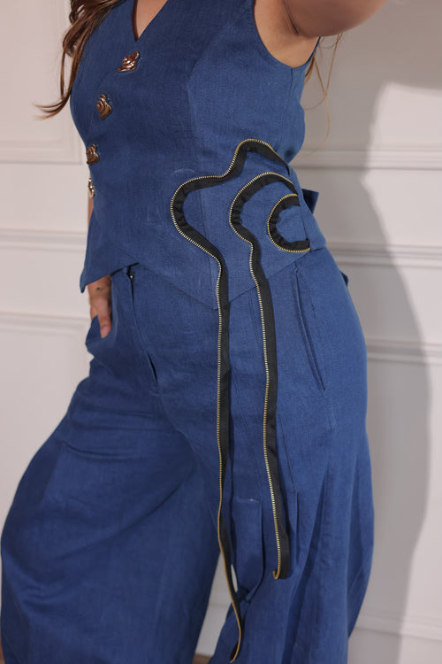 Celestial Denim Waistcoat, denim waistcoat for women by Siyra, view 2