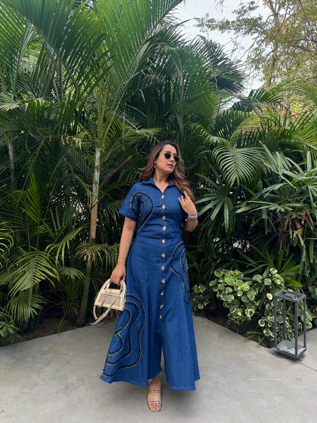 Margot Denim Dress, denim maxi dress for women by Siyra, view 2