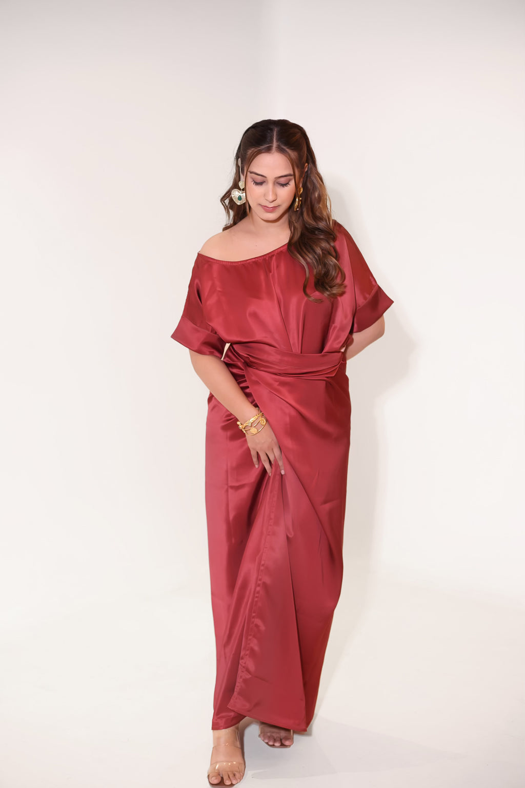 Doobara Reversible Set, satin co-ord set for women by Siyra, view 5