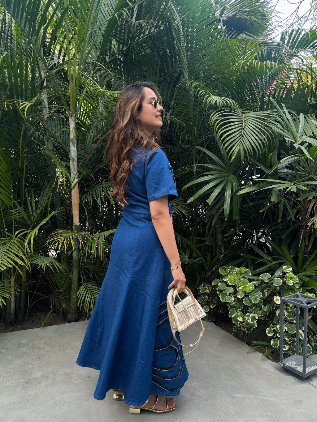 Margot Denim Dress, denim maxi dress for women by Siyra, view 4