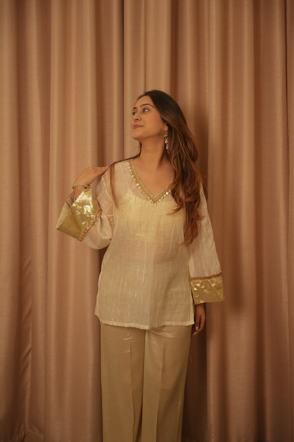 Safed Ishq Top, chanderi party top for women by Siyra