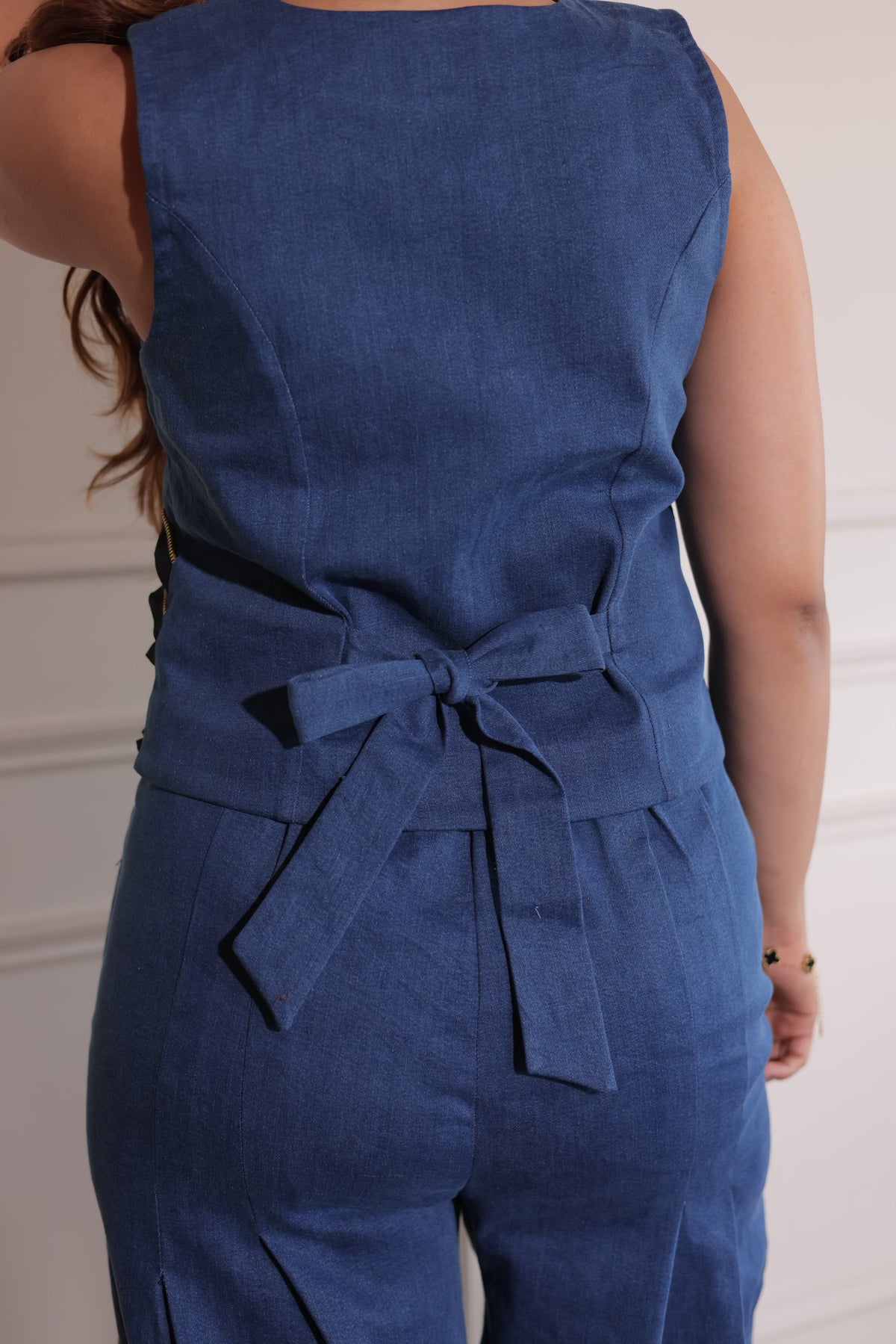 Celestial Denim Waistcoat, denim waistcoat for women by Siyra, view 3