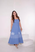 Oorja Denim Maxi Dress, denim maxi dress for women by Siyra