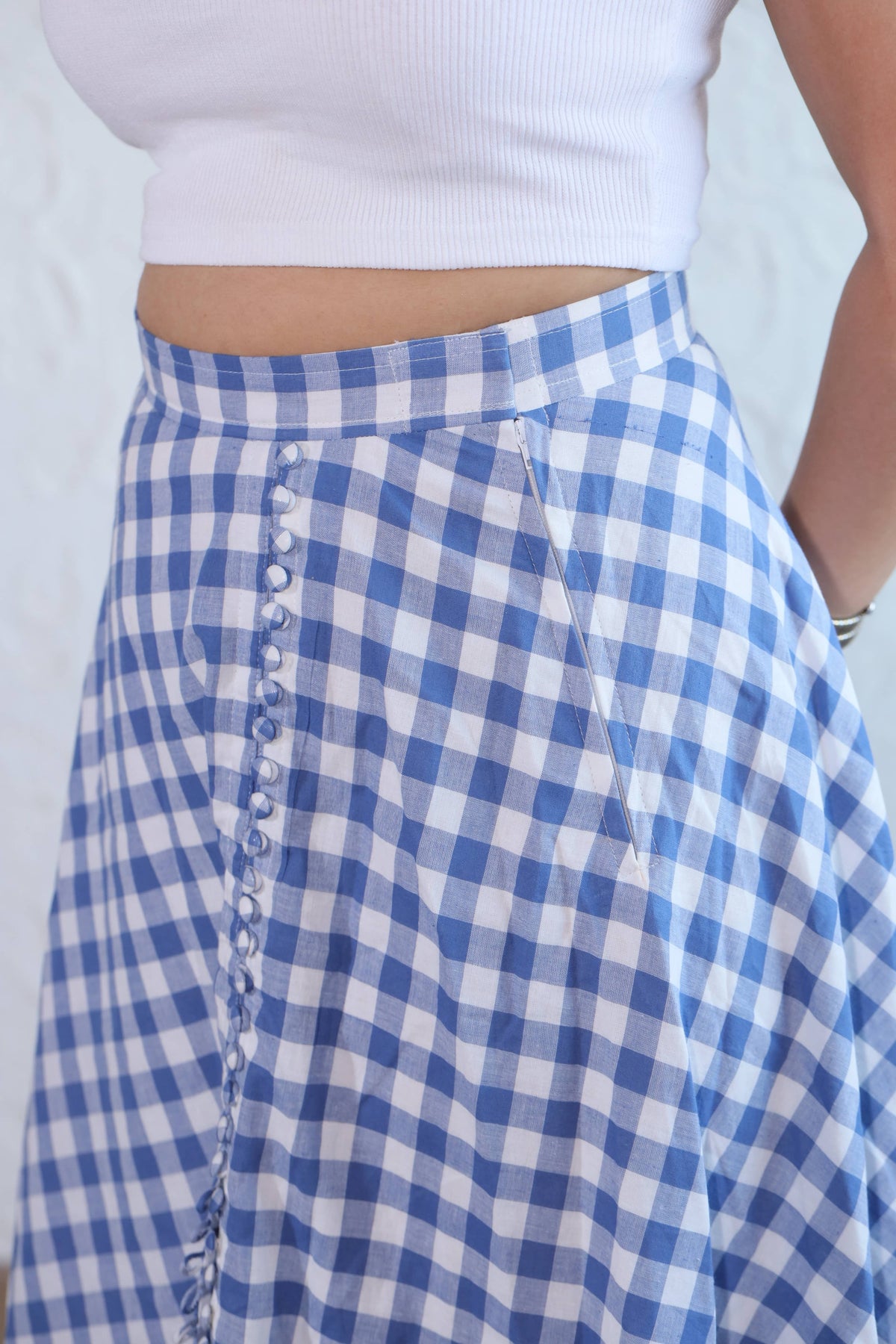 Nila Skirt, high waist slit skirt for women by Siyra, view 2