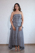 Checkerboard Set, corset top & skirt co-ord set for women by Siyra