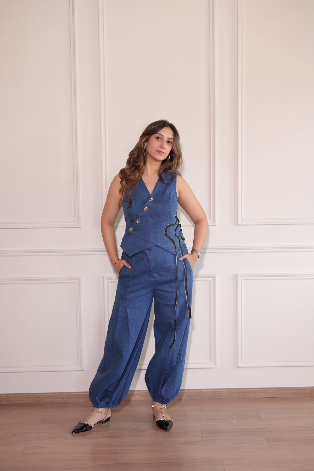 Celestial Denim Balloon Pants, denim balloon pants for women by Siyra