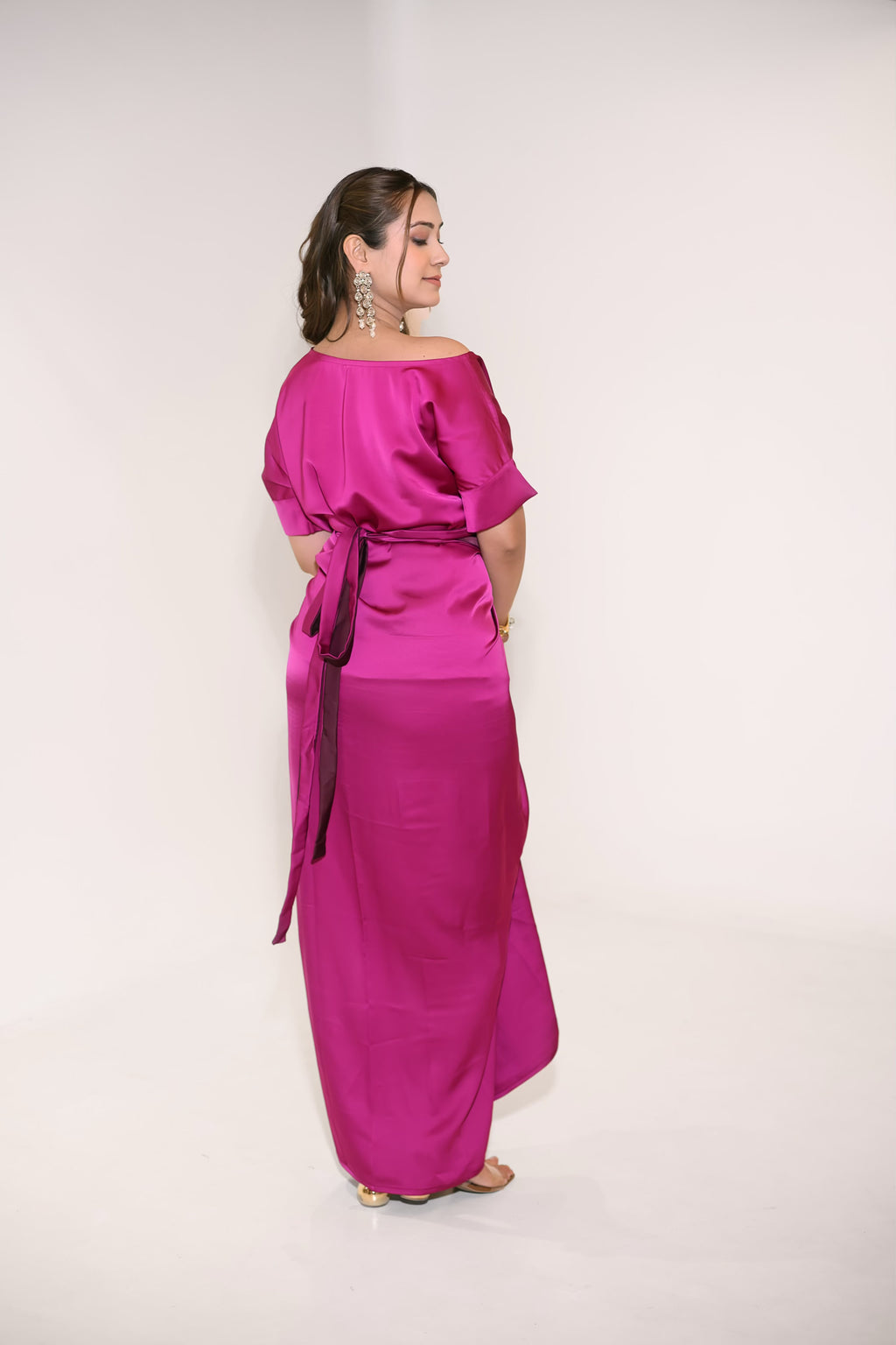 Doobara Reversible Set, satin co-ord set for women by Siyra, view 2