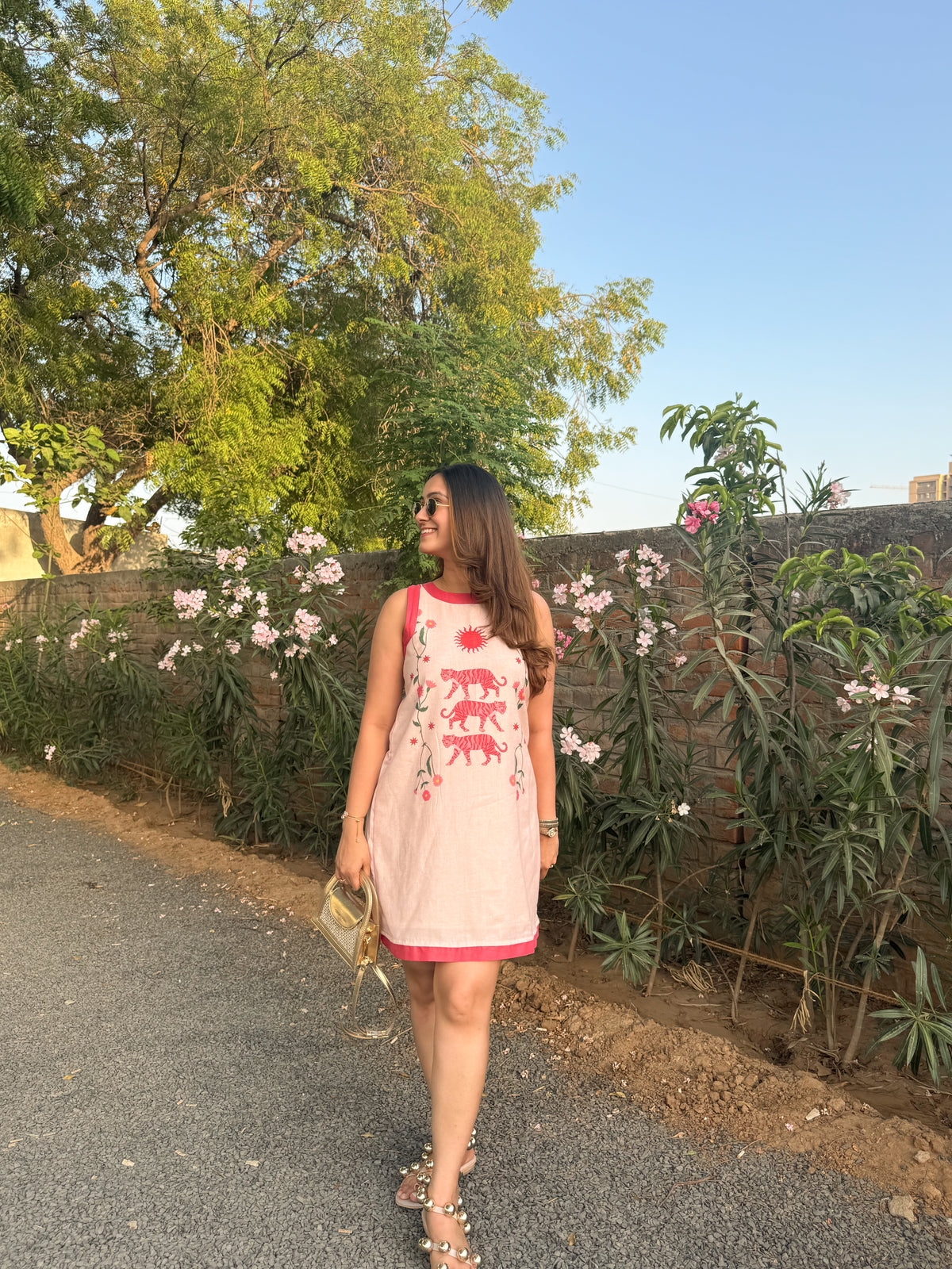 Tigress Shift Dress, tiger print cotton dress for women by Siyra