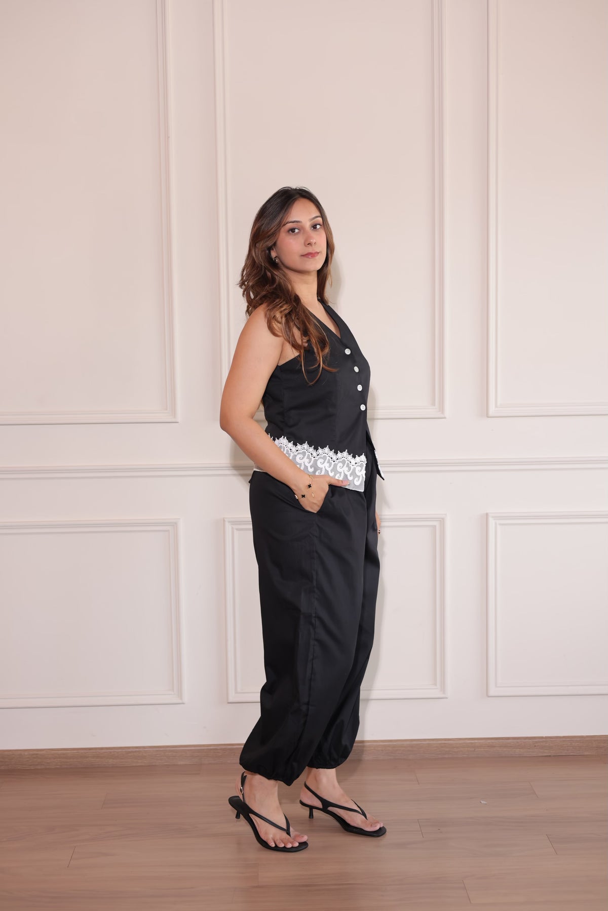 Ebony Balloon Pants, black balloon pants for women by Siyra, view 2