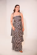 Tierra Polka Dress, polka dot tiered maxi dress for women by Siyra