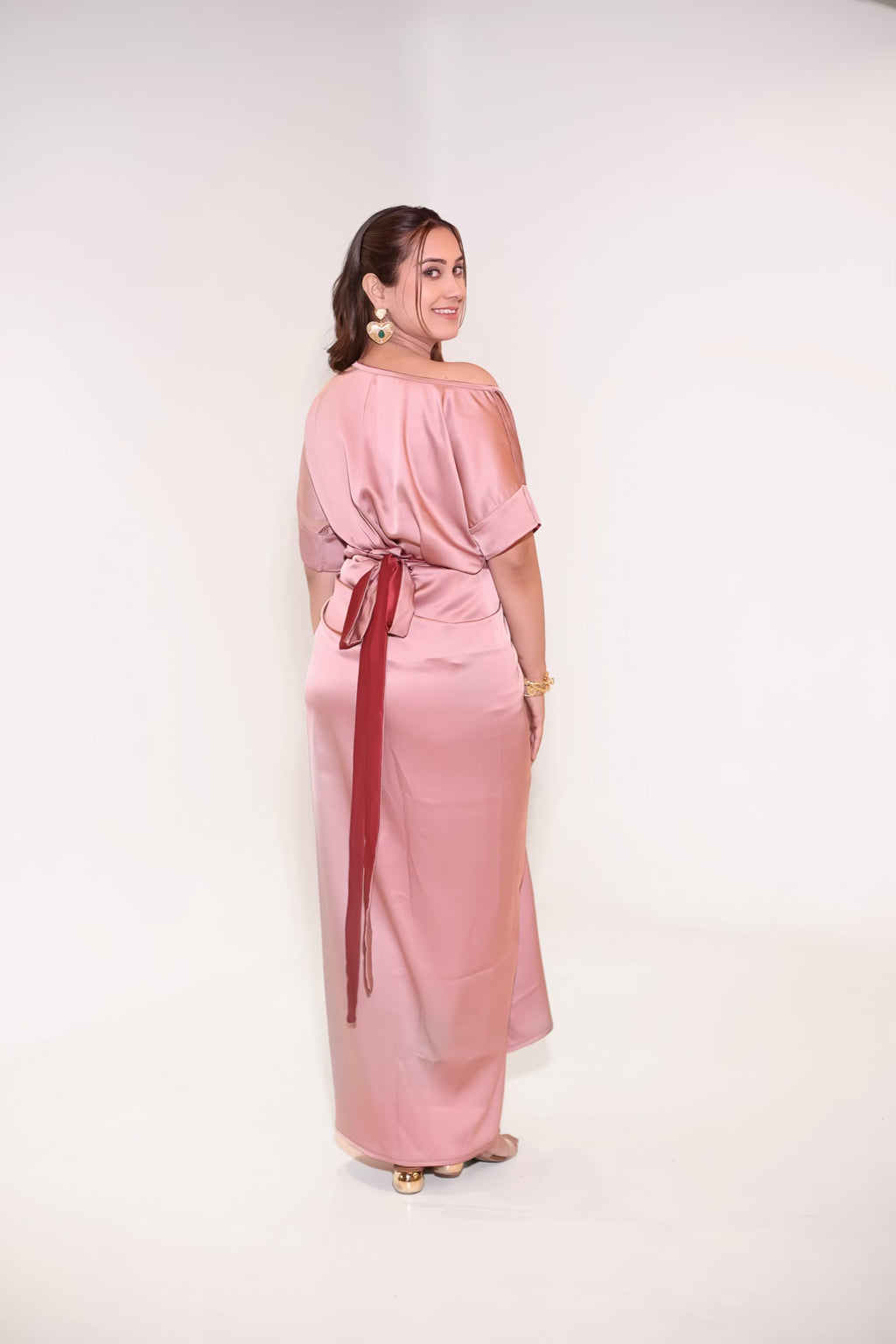 Doobara Reversible Set, satin co-ord set for women by Siyra, view 8