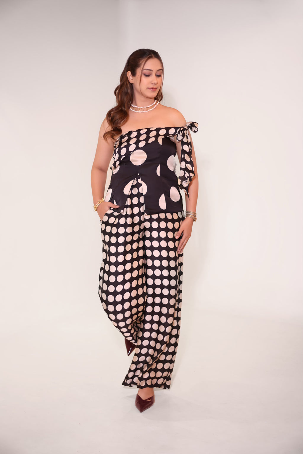 Blair Polka Set, polka dot co-ord set for women by Siyra