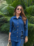 Cloe Denim Set, denim co-ord set for women by Siyra, view 3