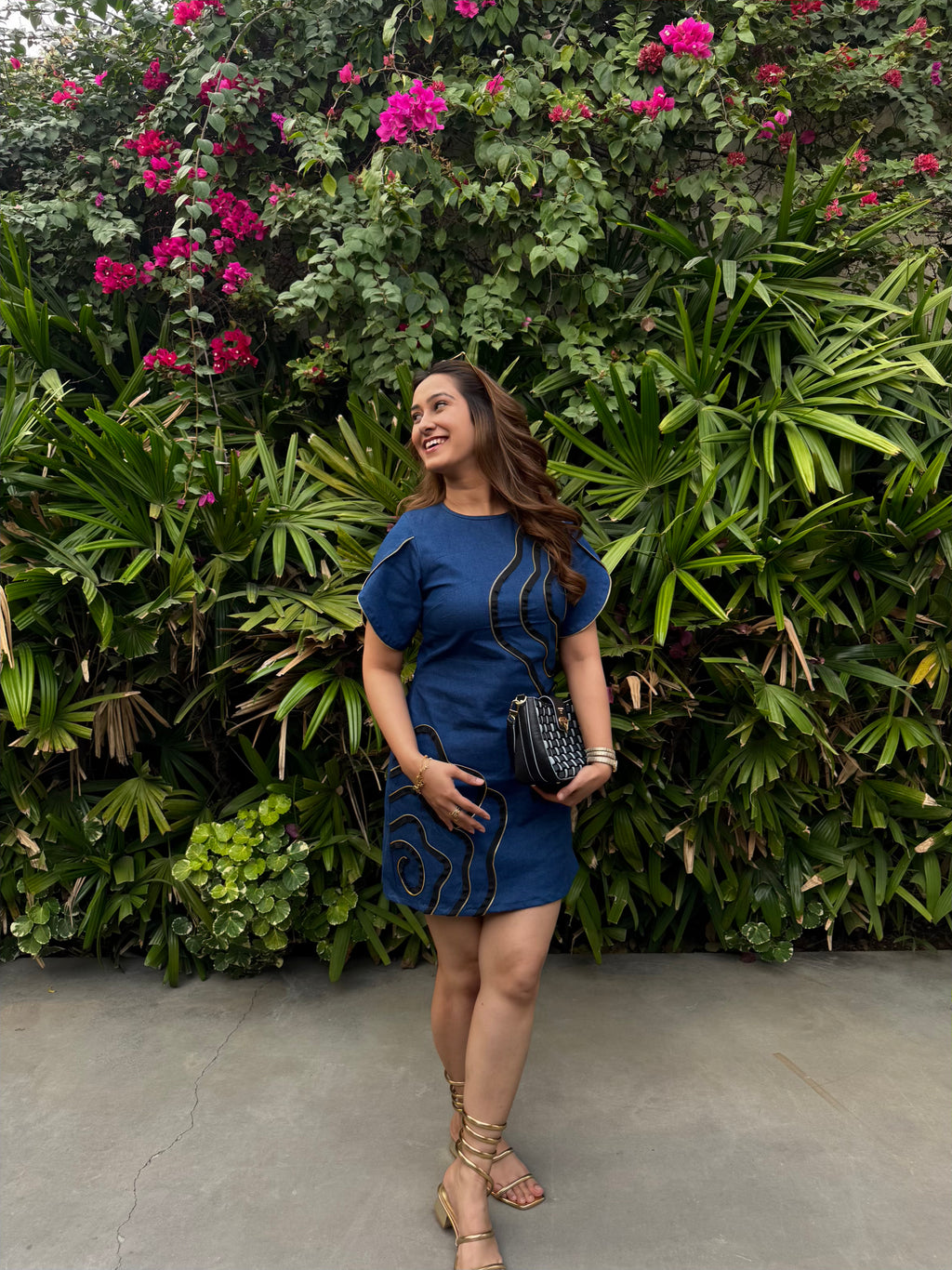 Amy Denim Dress, denim mini dress for women by Siyra, view 4